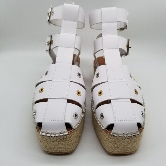 Free People Women Gable Glad Espadrille Gladiator Sandals Sz 9.5 Leather White - Picture 3 of 7
